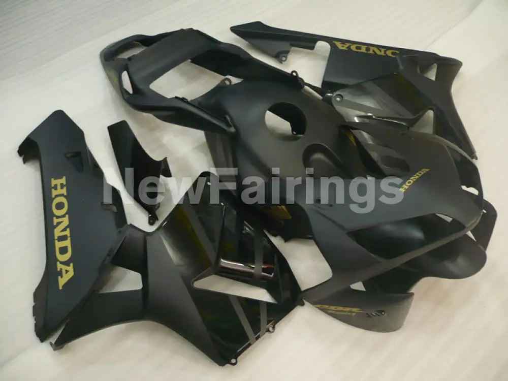 Matte Black with gold decals Factory Style - CBR600RR 03-04 Fairing Kit