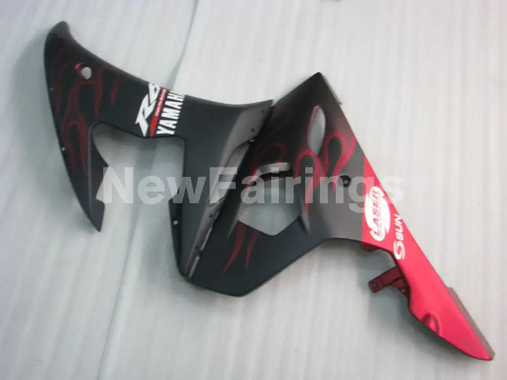 Matte Black and Red Flame - YZF-R6 03-04 Fairing Kit Vehicles & Parts > Vehicle Parts & Accessories > Motor Vehicle