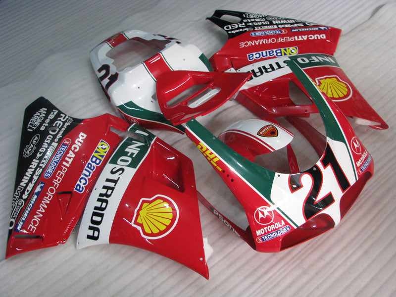 Number 21 Red and White Black Performance - Ducati 748/916/996/998 96-02 Fairing Kit