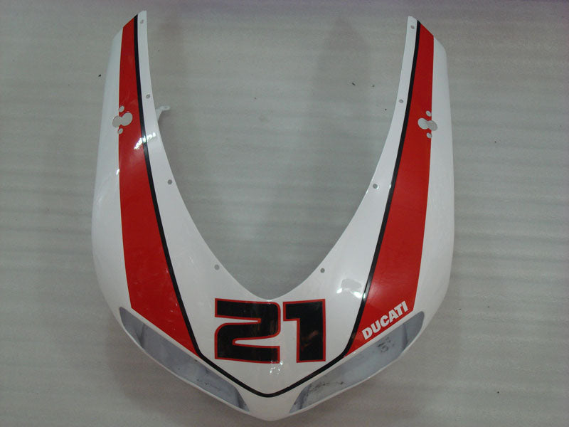 Number 21 Red and White Black Star - Ducati 848/1098/1198 07-11 Fairing Kit