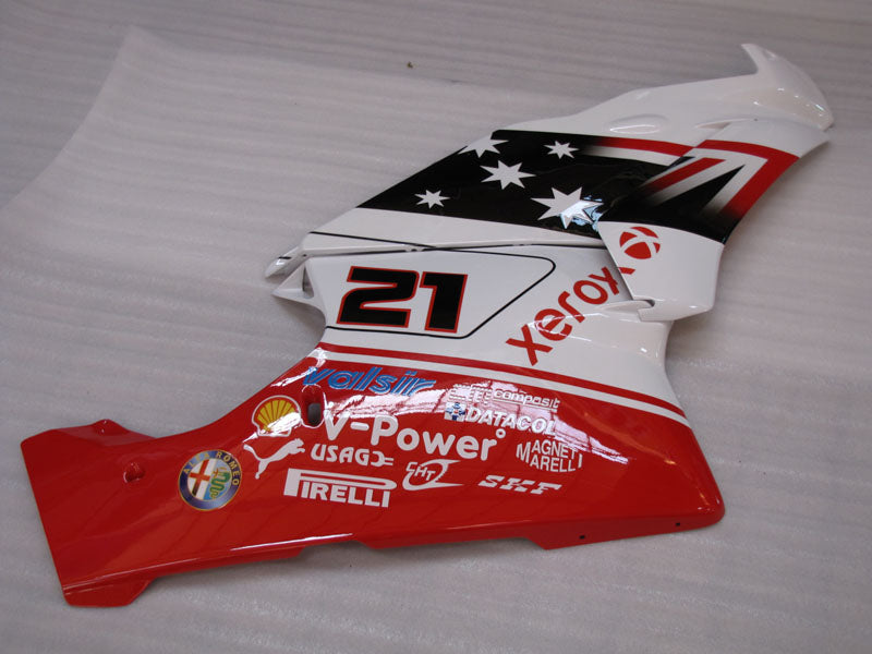 Number 21 Red and White Xerox - Ducati 749/999 03-04 Fairing Kit (Single Passenger Seat)