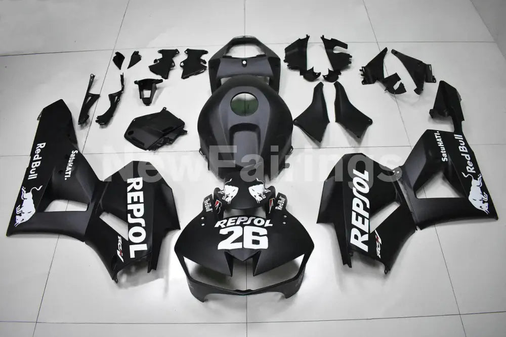 Number 26 Matte Black with White Repsol Red Bull - CBR600RR 13-23 Fairing Kit