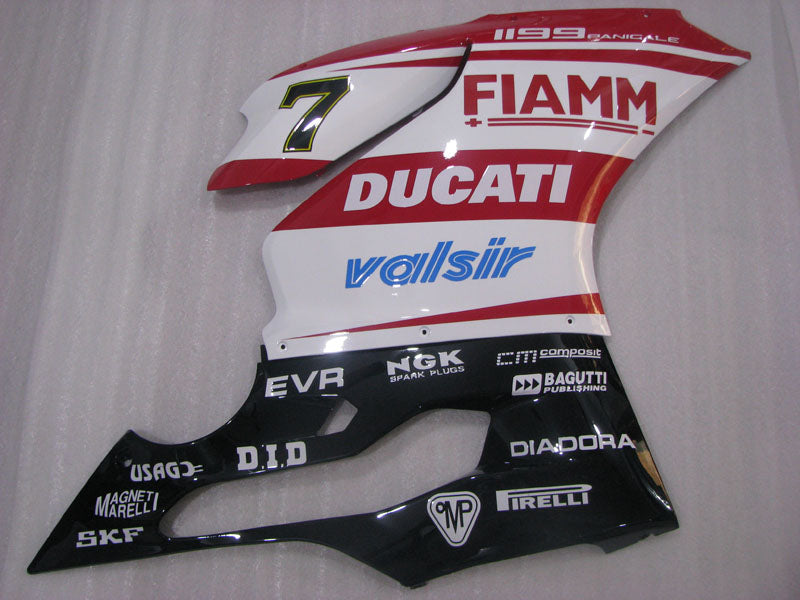 Number 7 Red and White Black TIM - Ducati 1199 Panigale 12-14 Fairing Kit