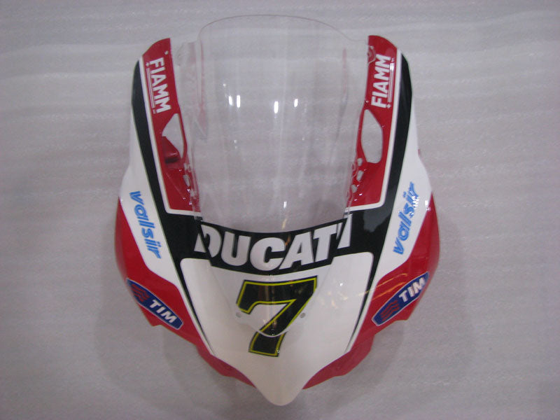Number 7 Red and White Black TIM - Ducati 1199 Panigale 12-14 Fairing Kit