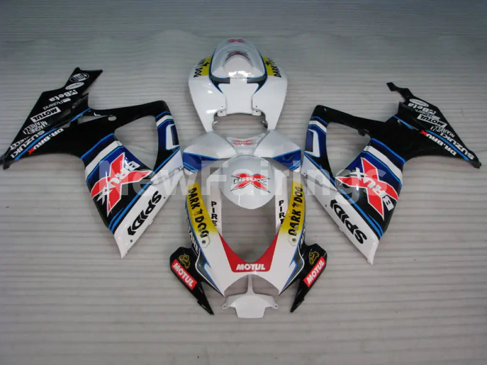 Number 76 White and Blue Red Dark Dog - GSX-R600 06-07 Fairing Kit