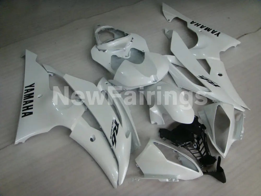 Pearl White with Black Stickers Factory Style - YZF-R6 08-16 Fairing Kit Vehicles & Parts > Vehicle Parts & Accessories