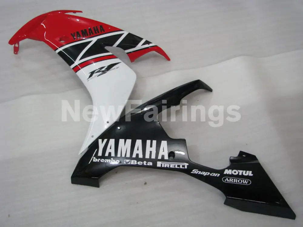 Red and Black White Factory Style - YZF-R1 04-06 Fairing Kit