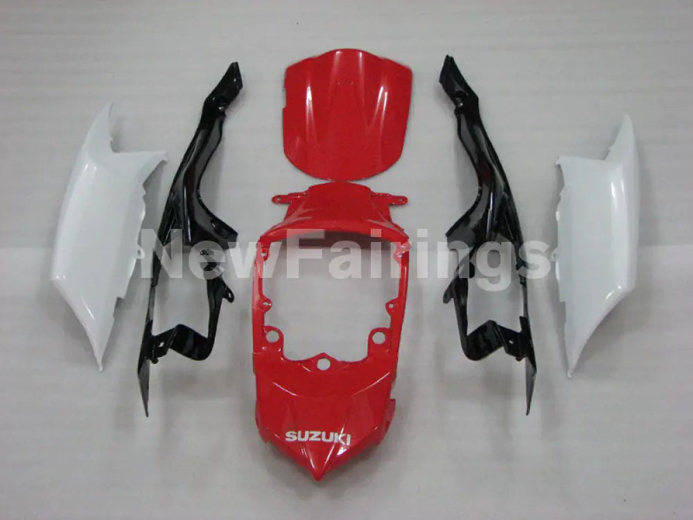 Red and White Black Factory Style - GSX-R600 08-10 Fairing Kit