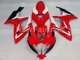 Red and White Black Factory Style - GSX-R750 06-07 Fairing Kit