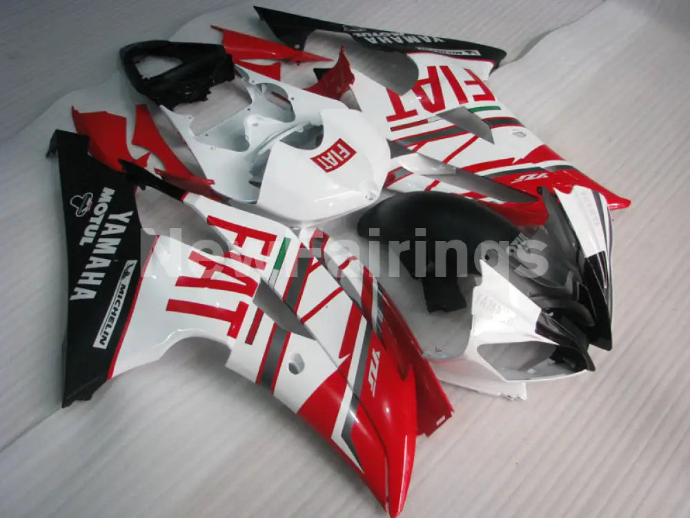 Red and White Black FIAT - YZF-R6 08-16 Fairing Kit Vehicles & Parts > Vehicle Parts & Accessories > Motor Vehicle