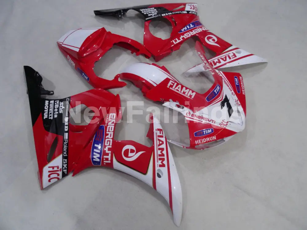 Red and White FIAMM - YZF-R6 03-04 Fairing Kit Vehicles & Parts > Vehicle Parts & Accessories > Motor Vehicle Parts >