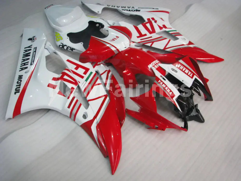 Red and White FIAT - YZF-R6 06-07 Fairing Kit Vehicles & Parts > Vehicle Parts & Accessories > Motor Vehicle Parts >
