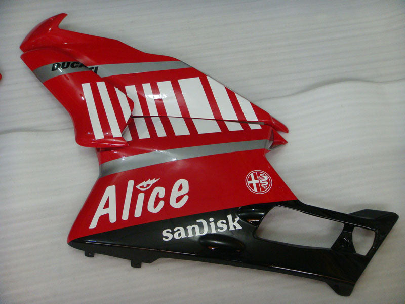Red and Black Alice - Ducati 749/999 05-06 Fairing Kit (Single Passenger Seat)