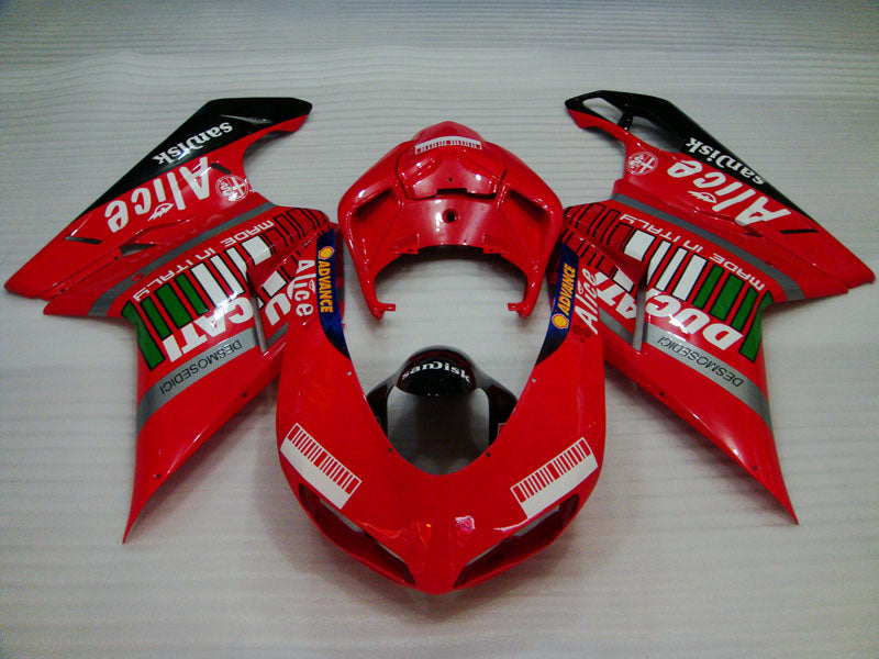 Red and Black Alice - Ducati 848/1098/1198 07-11 Fairing Kit