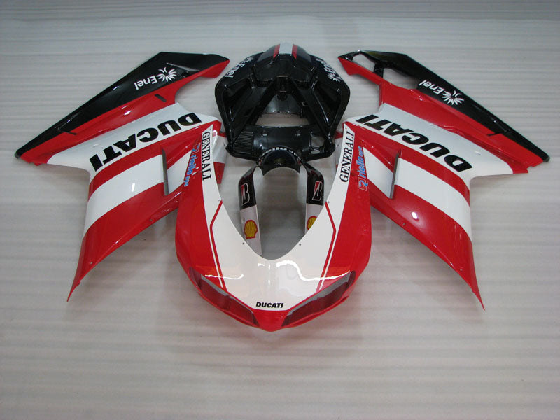 Red and White Black Enel - Ducati 848/1098/1198 07-11 Fairing Kit