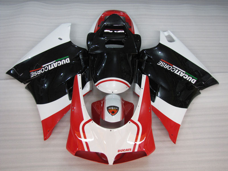 Red and White Black Factory Style - Ducati 748 96-02 Fairing Kit