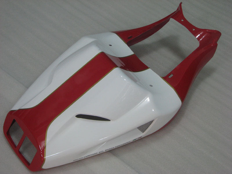 Red and White Black Factory Style - Ducati 916 96-02 Fairing Kit (Single Passenger Seat)