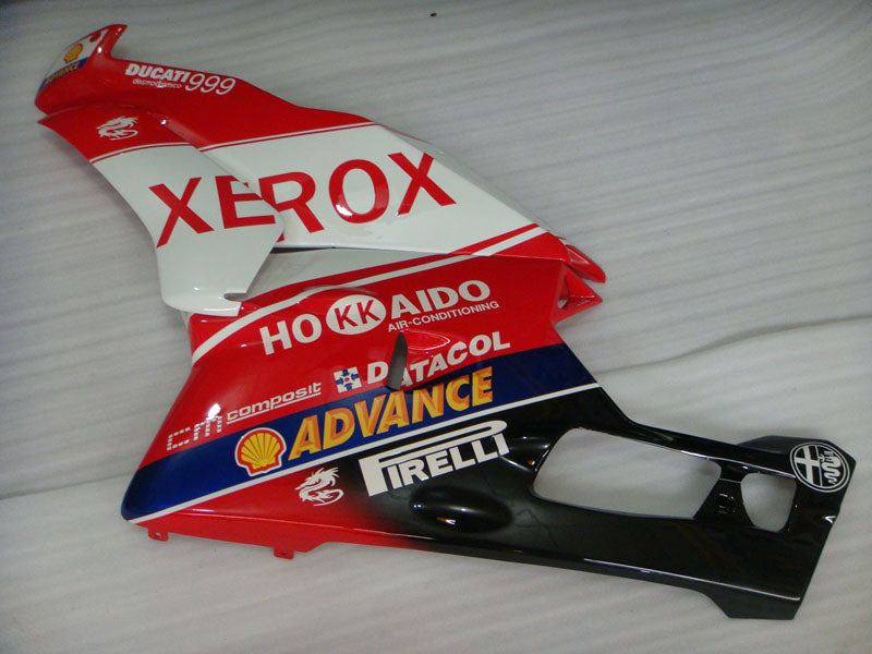 Red and White Black Xerox - Ducati 999 03-04 Fairing Kit (Single Passenger Seat)