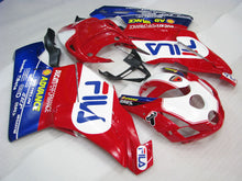Load image into Gallery viewer, Red and White Blue FILA - Ducati 749/999 03-04 Fairing Kit (Single Passenger Seat)