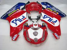 Load image into Gallery viewer, Red and White Blue FILA - Ducati 749/999 03-04 Fairing Kit (Single Passenger Seat)