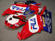 Load image into Gallery viewer, Red and White Blue FILA - Ducati 749/999 05-06 Fairing Kit (Single Passenger Seat)