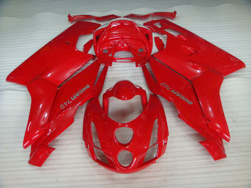 Red and White Factory Style - Ducati 749 03-04 Fairing Kit (Single Passenger Seat)