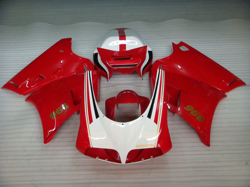 Red and White Factory Style - Ducati 996 96-02 Fairing Kit (Single Passenger Seat)