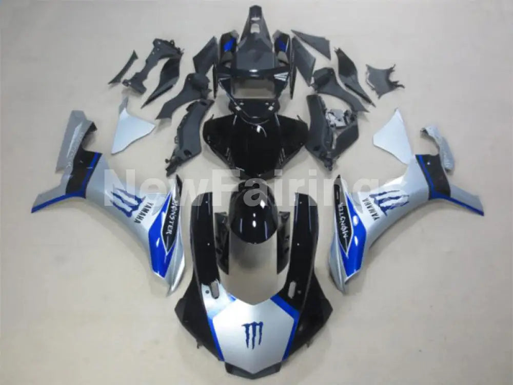 Silver and Black Blue Factory Style - YZF-R1 15-19 Fairing Kit Vehicles & Parts > Vehicle Parts & Accessories > Motor