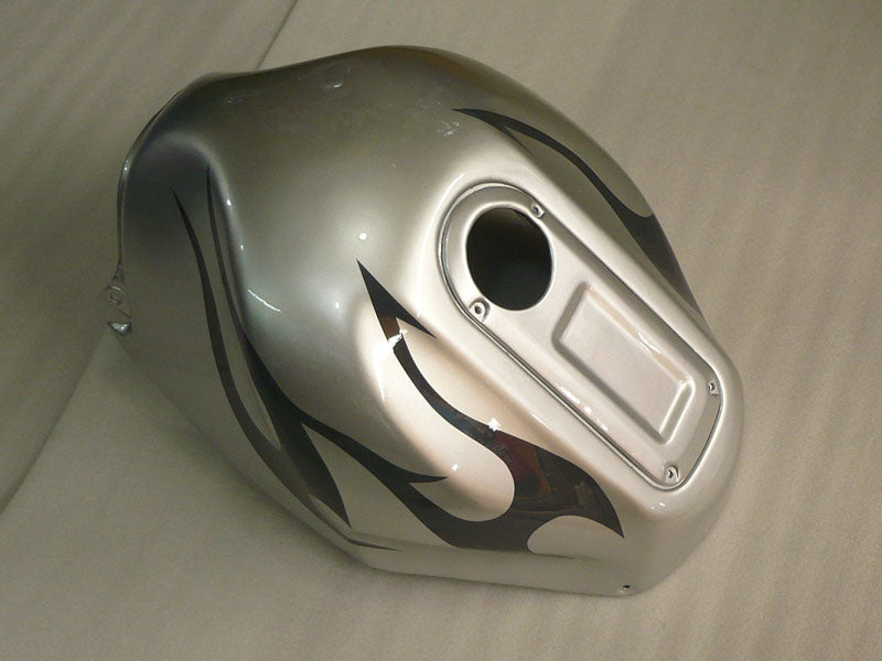 Silver and Black Flame - NINJA ZX-12R 02-04 Fairing Kit