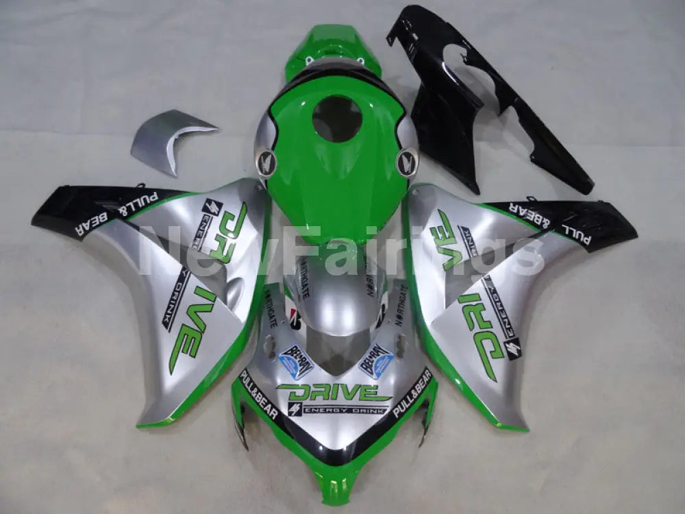 Silver and Green DRIVE - CBR1000RR 08-11 Fairing Kit