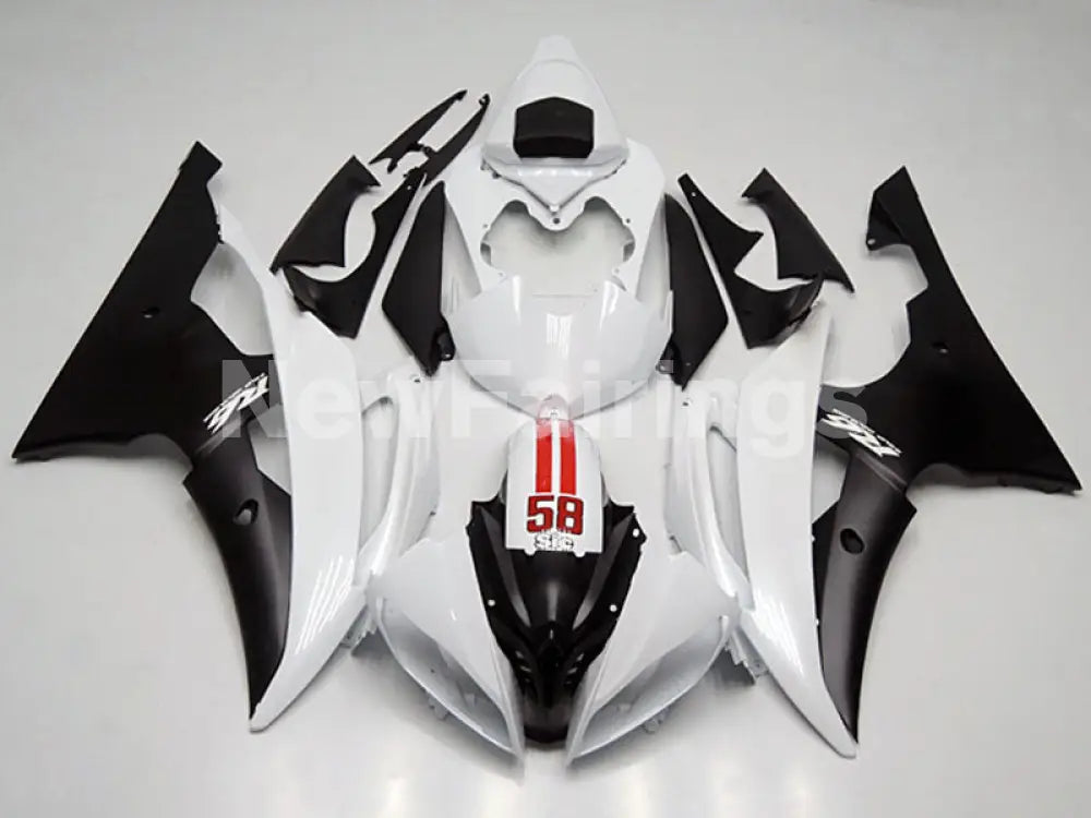 White and Black Factory Style - YZF-R6 08-16 Fairing Kit Vehicles & Parts > Vehicle Parts & Accessories > Motor Vehicle