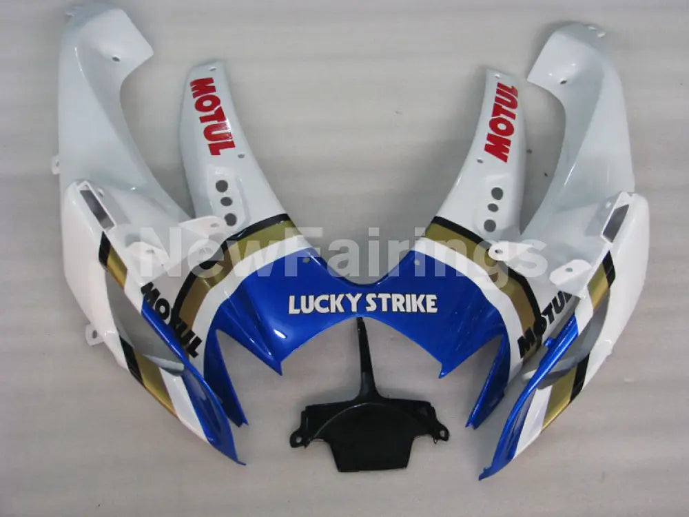 White and Blue Lucky Strike - GSX-R600 06-07 Fairing Kit