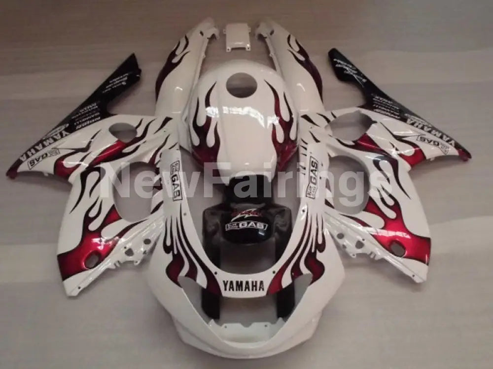White and Red Flame - YZF600R Thundercat 96-07 Fairing Kit Vehicles & Parts > Vehicle Parts & Accessories > Motor