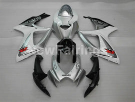 White and Silver Black Factory Style - GSX-R600 06-07 Fairing Kit