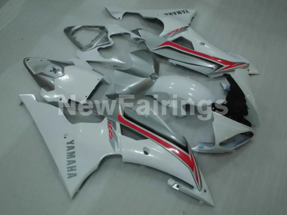 White and Silver Factory Style - YZF-R6 08-16 Fairing Kit Vehicles & Parts > Vehicle Parts & Accessories > Motor