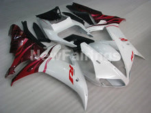 Load image into Gallery viewer, White and Wine Red Flame - YZF-R1 02-03 Fairing Kit