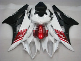 White and Wine Red Matte Black Factory Style - YZF-R6 06-07 Fairing Kit Vehicles & Parts > Vehicle Parts & Accessories