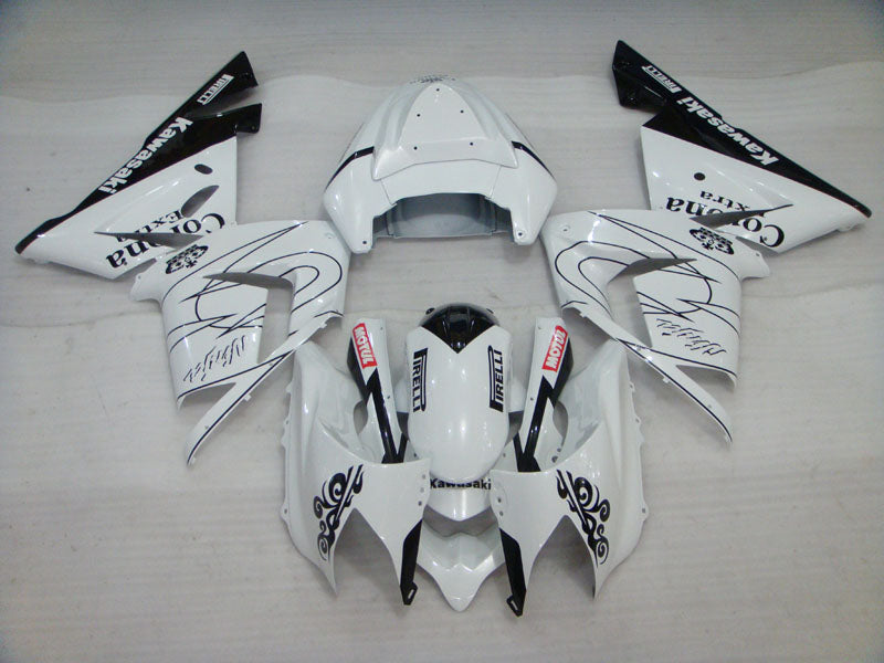 White and Black Corona - NINJA ZX-10R 04-05 Fairing Kit
