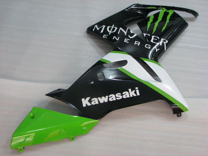 White and Black Green Monster - NINJA ZX-10R 04-05 Fairing Kit