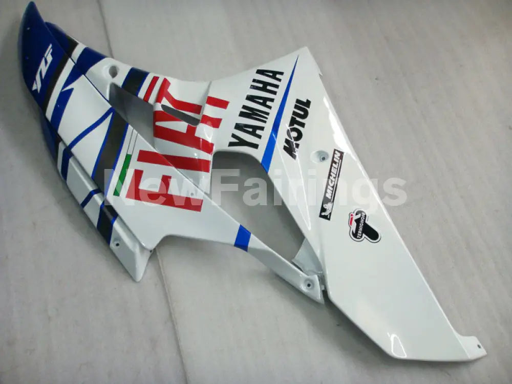 White and Blue FIAT - YZF-R6 06-07 Fairing Kit Vehicles & Parts > Vehicle Parts & Accessories > Motor Vehicle Parts >