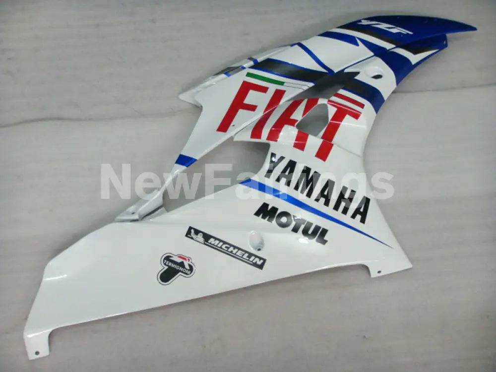 White and Blue FIAT - YZF-R6 06-07 Fairing Kit Vehicles & Parts > Vehicle Parts & Accessories > Motor Vehicle Parts >