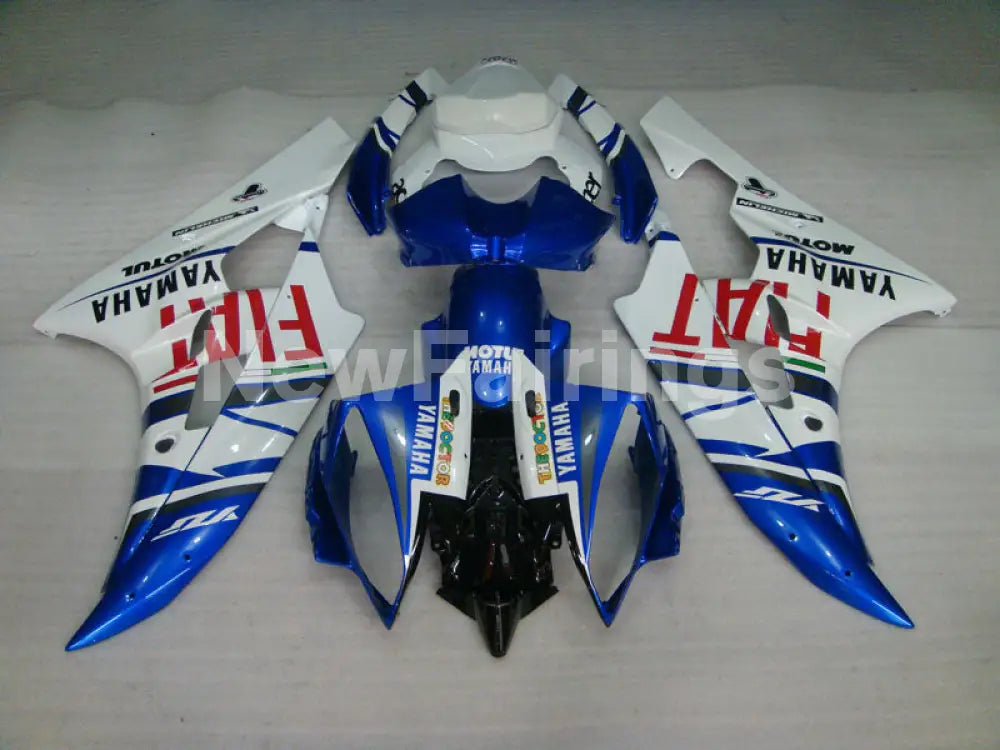 White and Blue FIAT - YZF-R6 06-07 Fairing Kit Vehicles & Parts > Vehicle Parts & Accessories > Motor Vehicle Parts >
