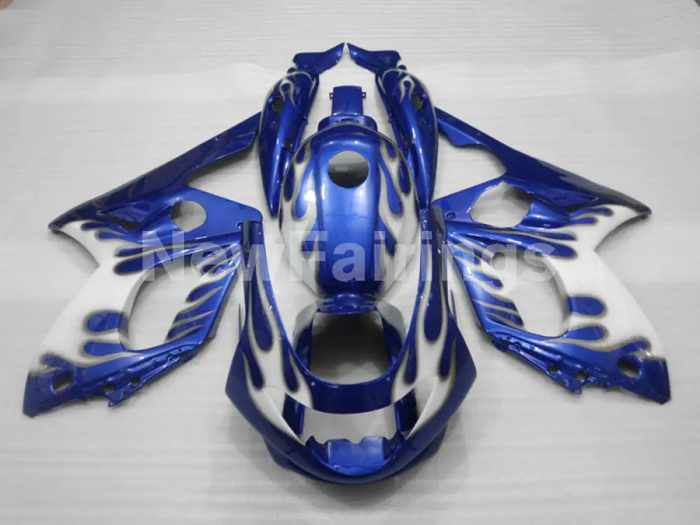 White and Blue Flame - YZF600R Thundercat 96-07 Fairing Kit Vehicles & Parts > Vehicle Parts & Accessories > Motor