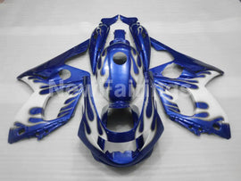 White and Blue Flame - YZF600R Thundercat 96-07 Fairing Kit Vehicles & Parts > Vehicle Parts & Accessories > Motor