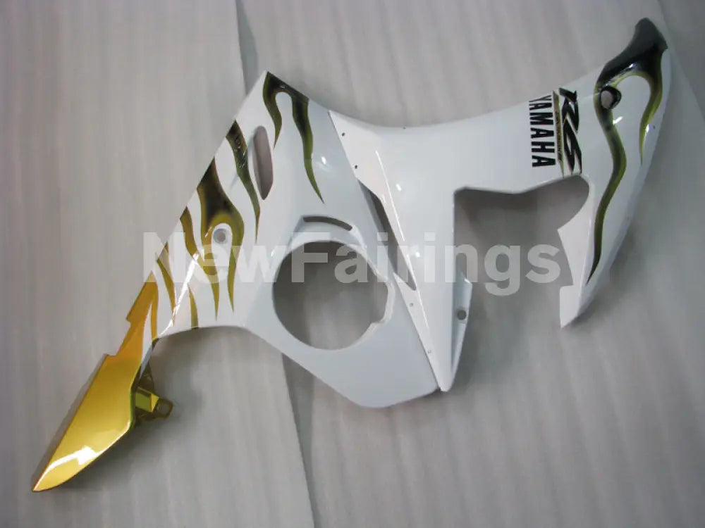 White and Gold Flame - YZF-R6 03-04 Fairing Kit Vehicles & Parts > Vehicle Parts & Accessories > Motor Vehicle Parts >