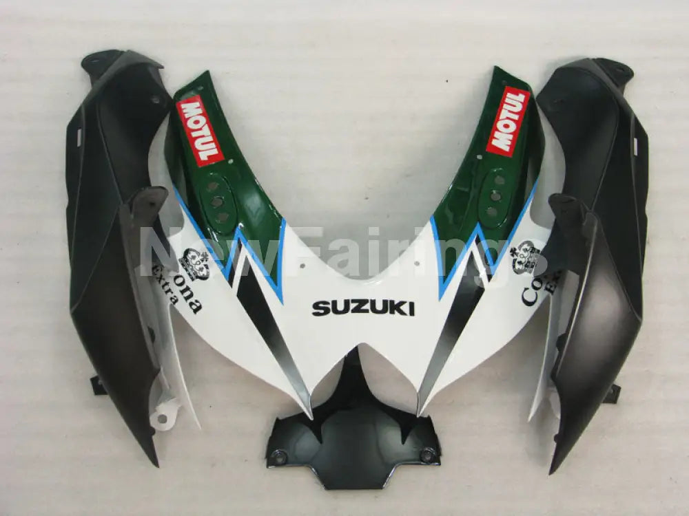 White and Green Corona - GSX-R750 08-10 Fairing Kit