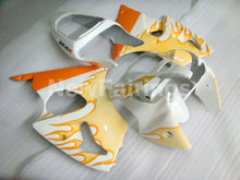 Charger l&#39;image dans la galerie, White and Orange Flame NINJA ZX 6R 00 02 Fairing Kit
