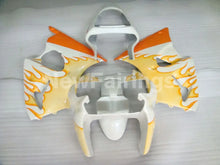 Charger l&#39;image dans la galerie, White and Orange Flame NINJA ZX 6R 00 02 Fairing Kit