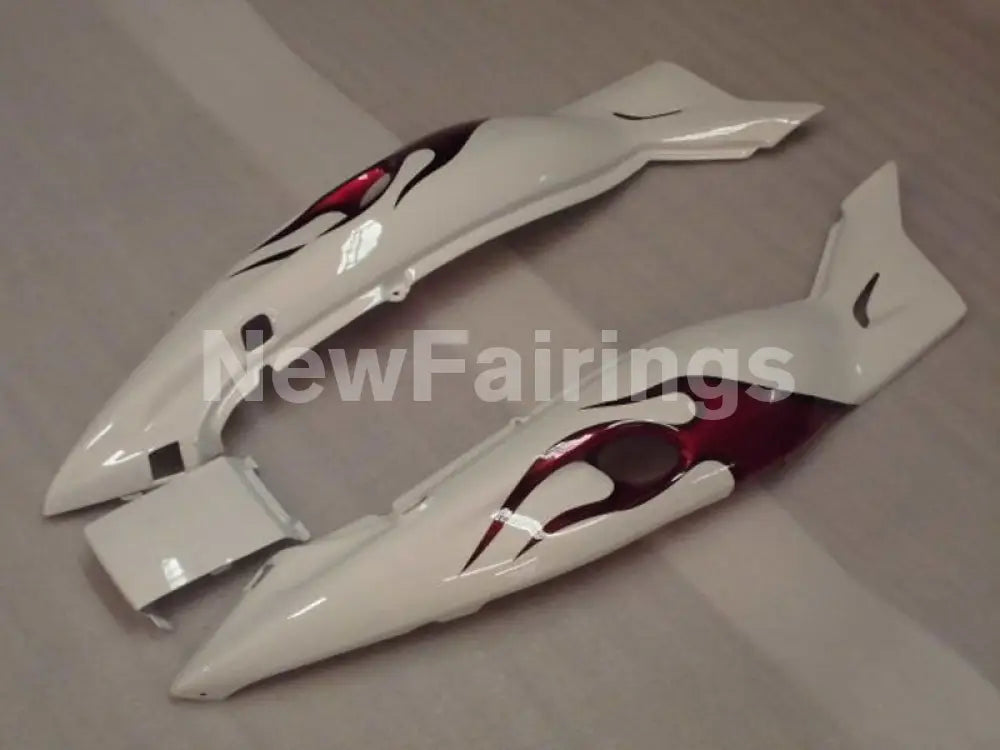 White and Red Flame - YZF600R Thundercat 96-07 Fairing Kit Vehicles & Parts > Vehicle Parts & Accessories > Motor
