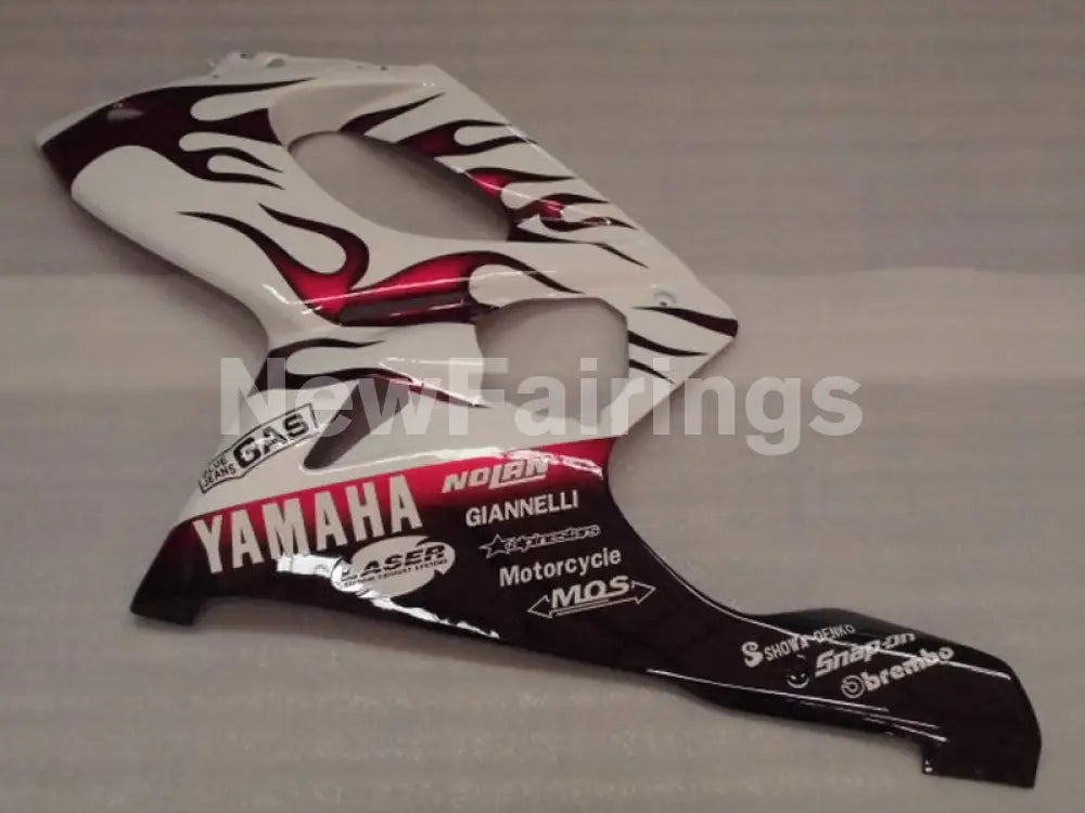 White and Red Flame - YZF600R Thundercat 96-07 Fairing Kit Vehicles & Parts > Vehicle Parts & Accessories > Motor